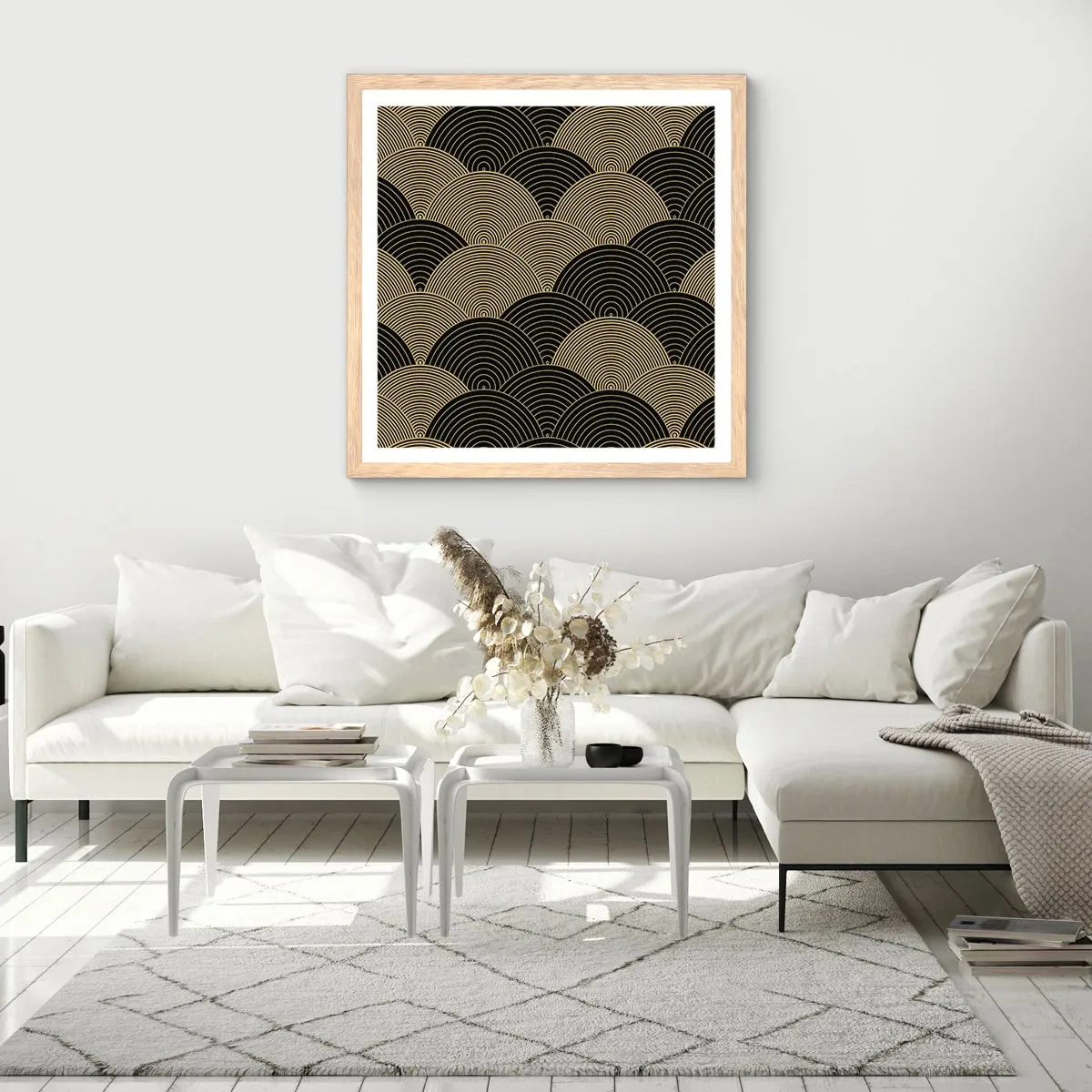 Poszter világos tölgy keretben - Egység a sokféleségben - 60x60 cm