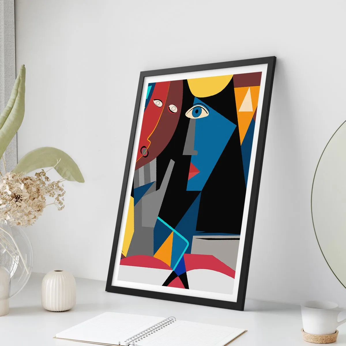 Poszter fehér keretben - Kubisták beszélgetése - 70x100 cm