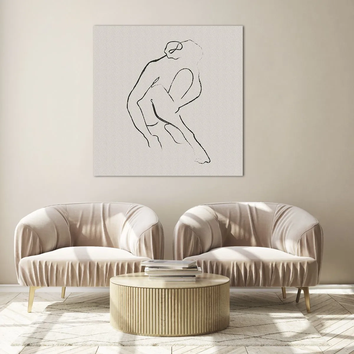 Üveg kép - Intim vázlat - 60x60 cm