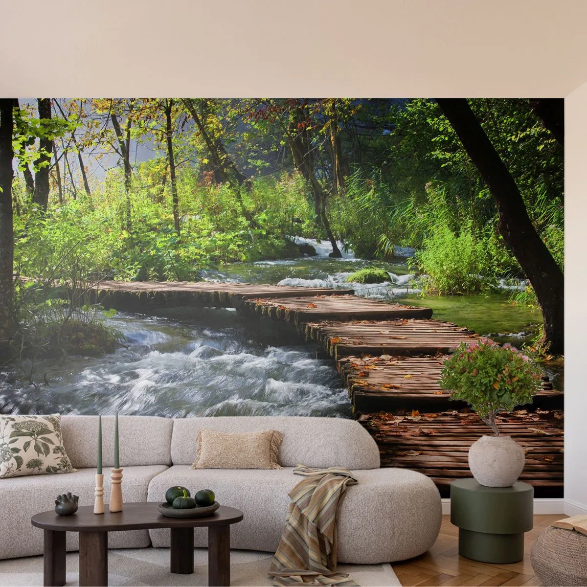 Fotótapéta Premium Sand - A habzó zuhatag felett - Tájkép, Horvátország, Természet - 100x70 cm