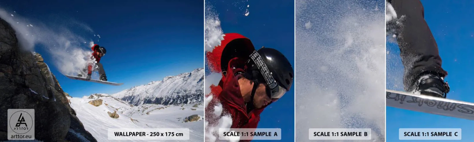 Fotótapéta Minta Standard Eco - És a tér részévé váltál - Tájkép, Snowboardozás, Sport - 100x30 cm