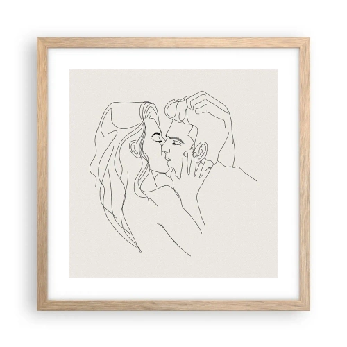 Poszter világos tölgy keretben - Összegabalyodva az érzésben - 40x40 cm