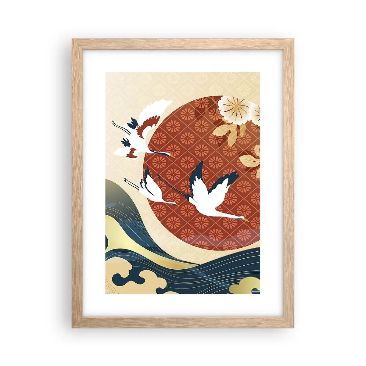 Poszter világos tölgy keretben - Japán mese - 30x40 cm