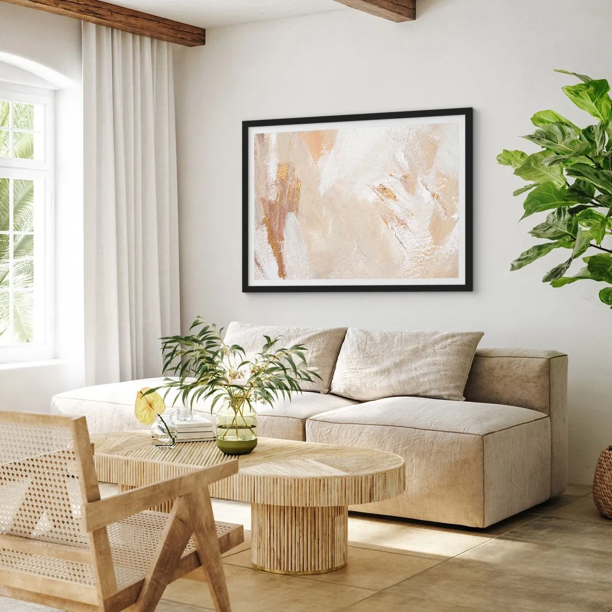 Poszter fehér keretben - Pasztell kompozíció - 70x50 cm