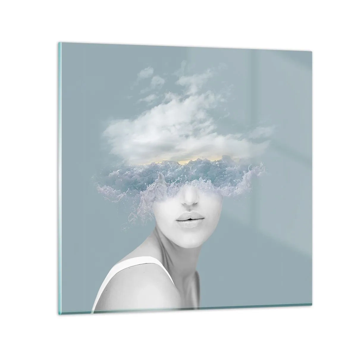 Üveg kép - Fejjel a fellegekben - 30x30 cm