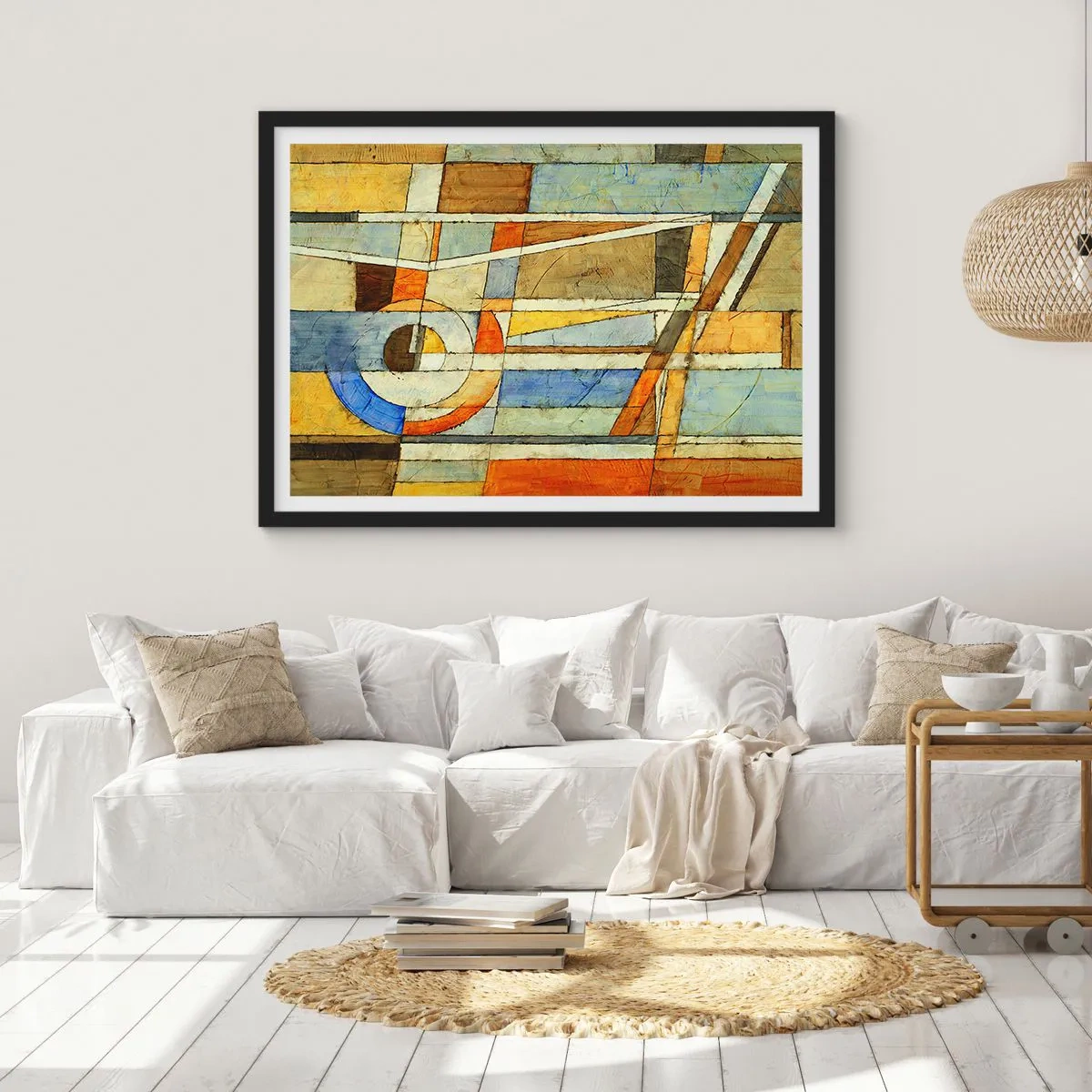 Poszter fehér keretben - Kubizmus az építkezésen - 91x61 cm