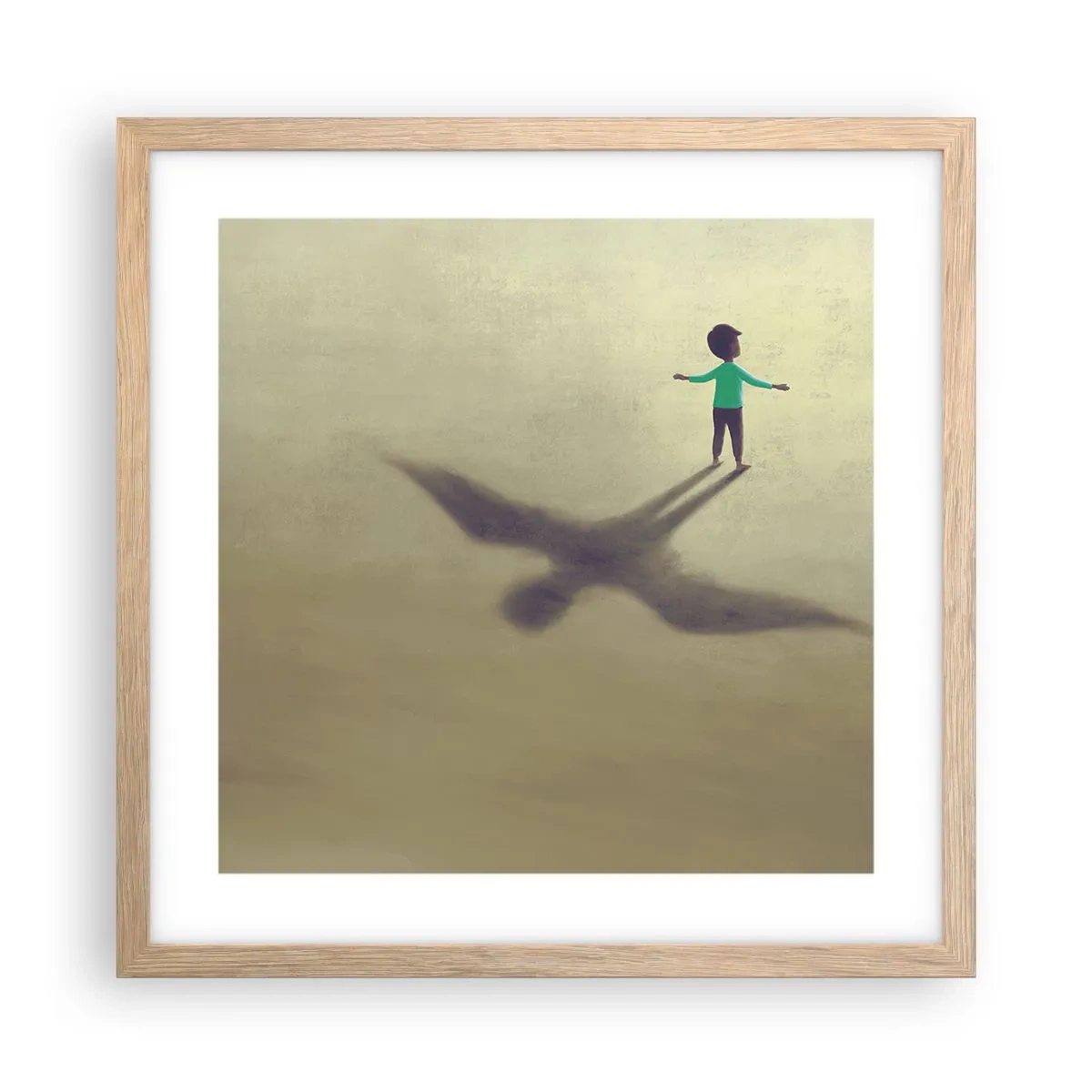 Poszter világos tölgy keretben - A jövő hőse - 40x40 cm