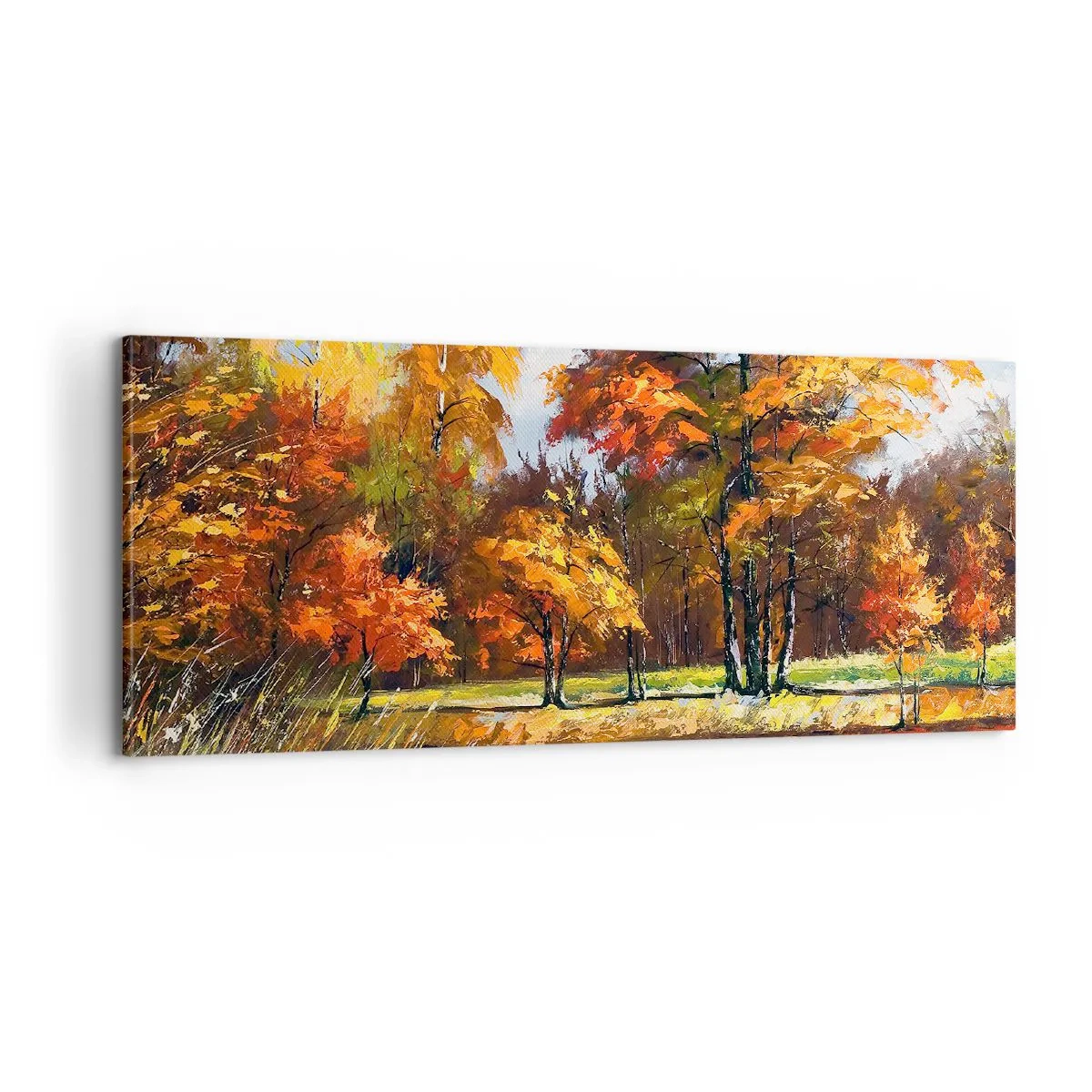 Vászonkép - Tájkép aranyban és bronzban - 100x40 cm