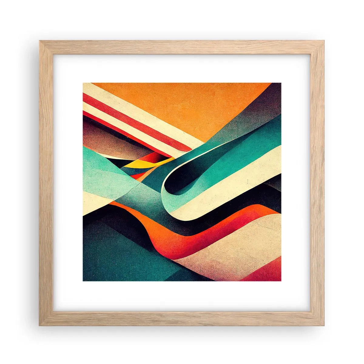 Poszter világos tölgy keretben - Intenzív kompozíció - 30x30 cm