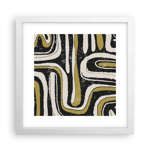 Poszter fekete keretben - Kompozíció: traktusok és sikátorok - 30x30 cm