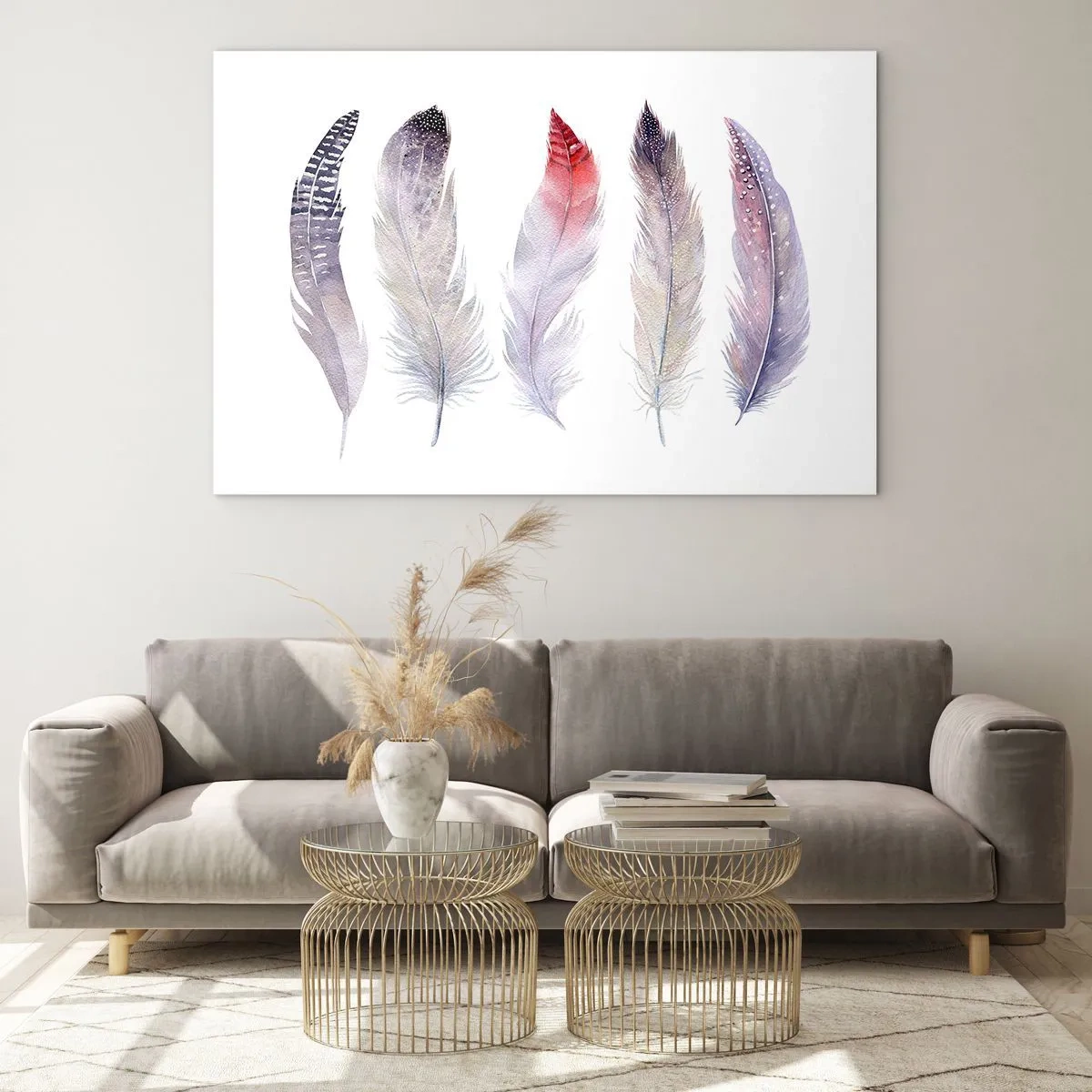 Üveg kép - Finom, mint a sokszínű köd - 70x50cm - Gyengéd, mint a sokszínű köd - Modern fali dekoráció nappalihoz és hálószobához ARTTOR