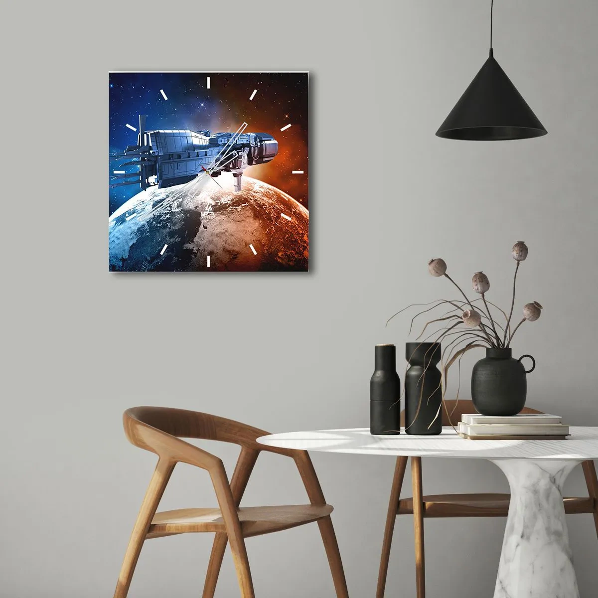 Falióra, Óra - Óvatos megfigyelő - 40x40 cm