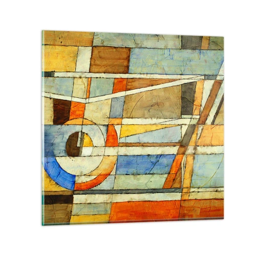 Üveg kép - Kubizmus az építkezésen - 50x50 cm