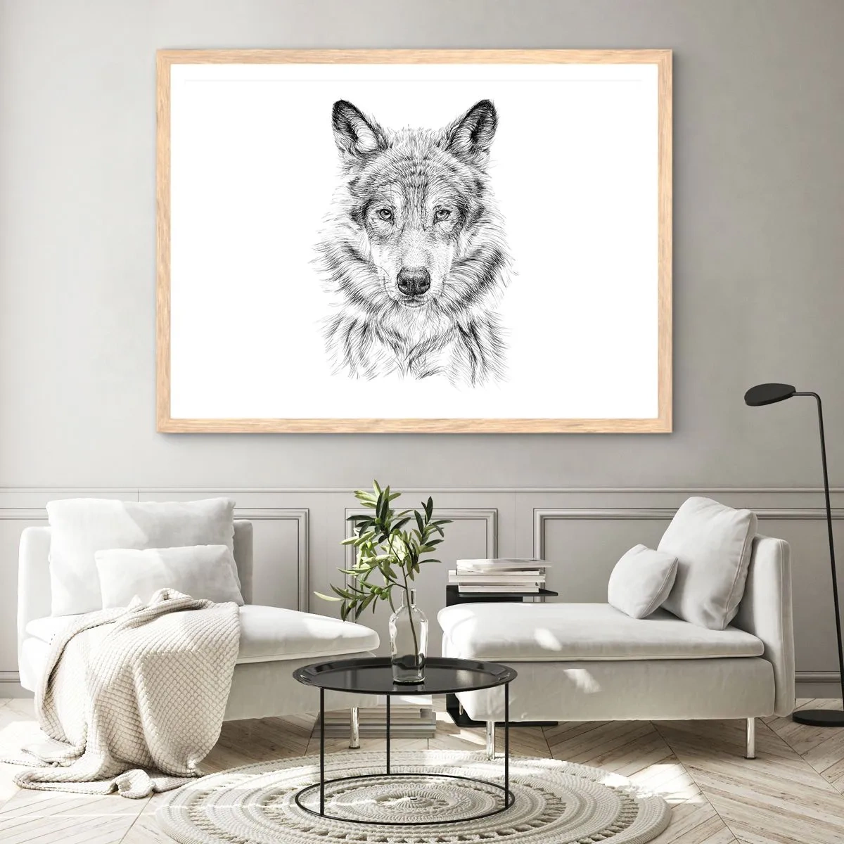 Poszter világos tölgy keretben - Született vezető - 70x50 cm