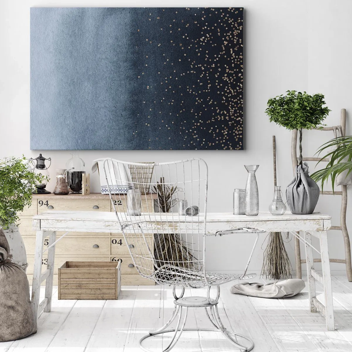 Vászonkép - Kompozíció - kék fázisok - 100x70 cm