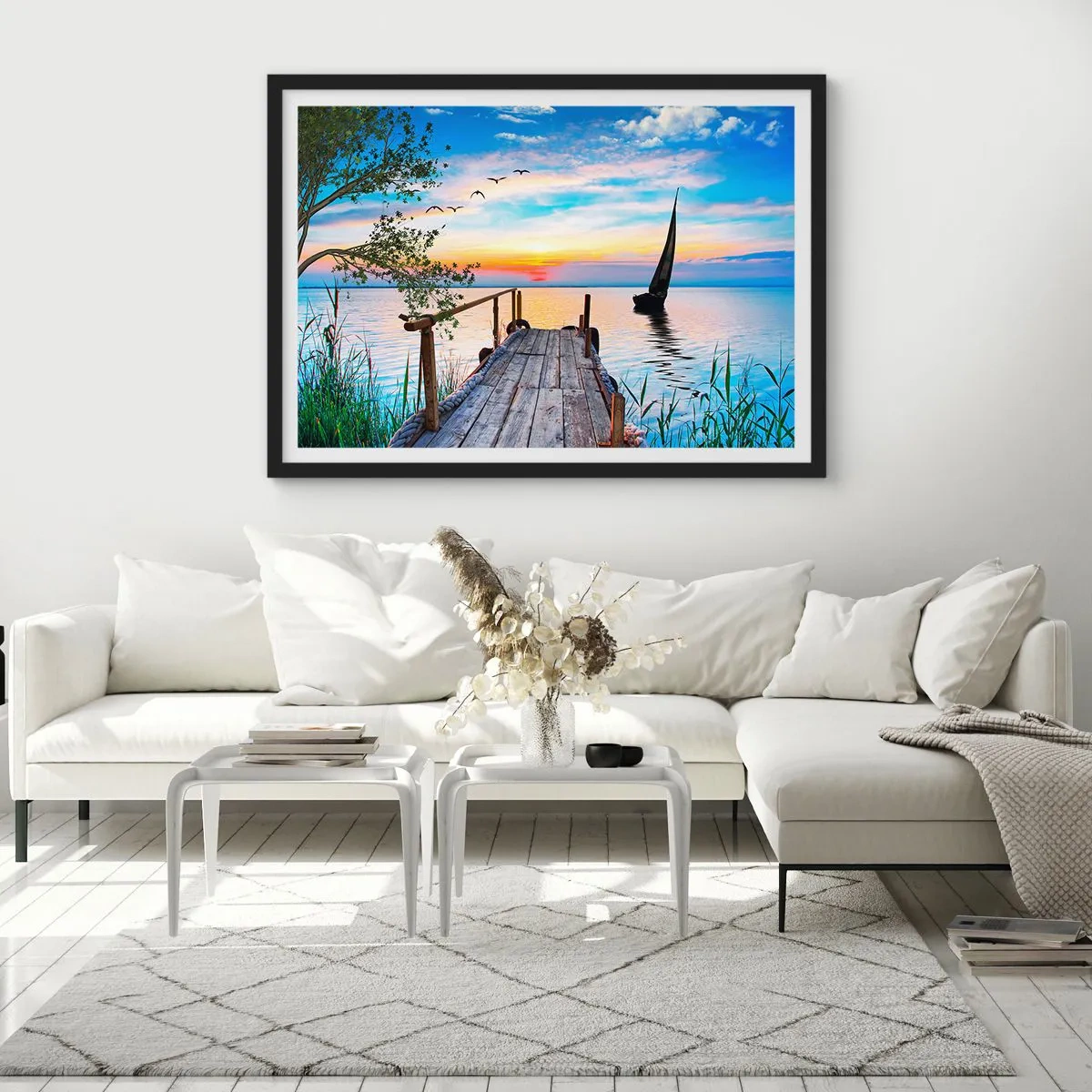 Poszter fehér keretben - Kellemes este - 100x70 cm