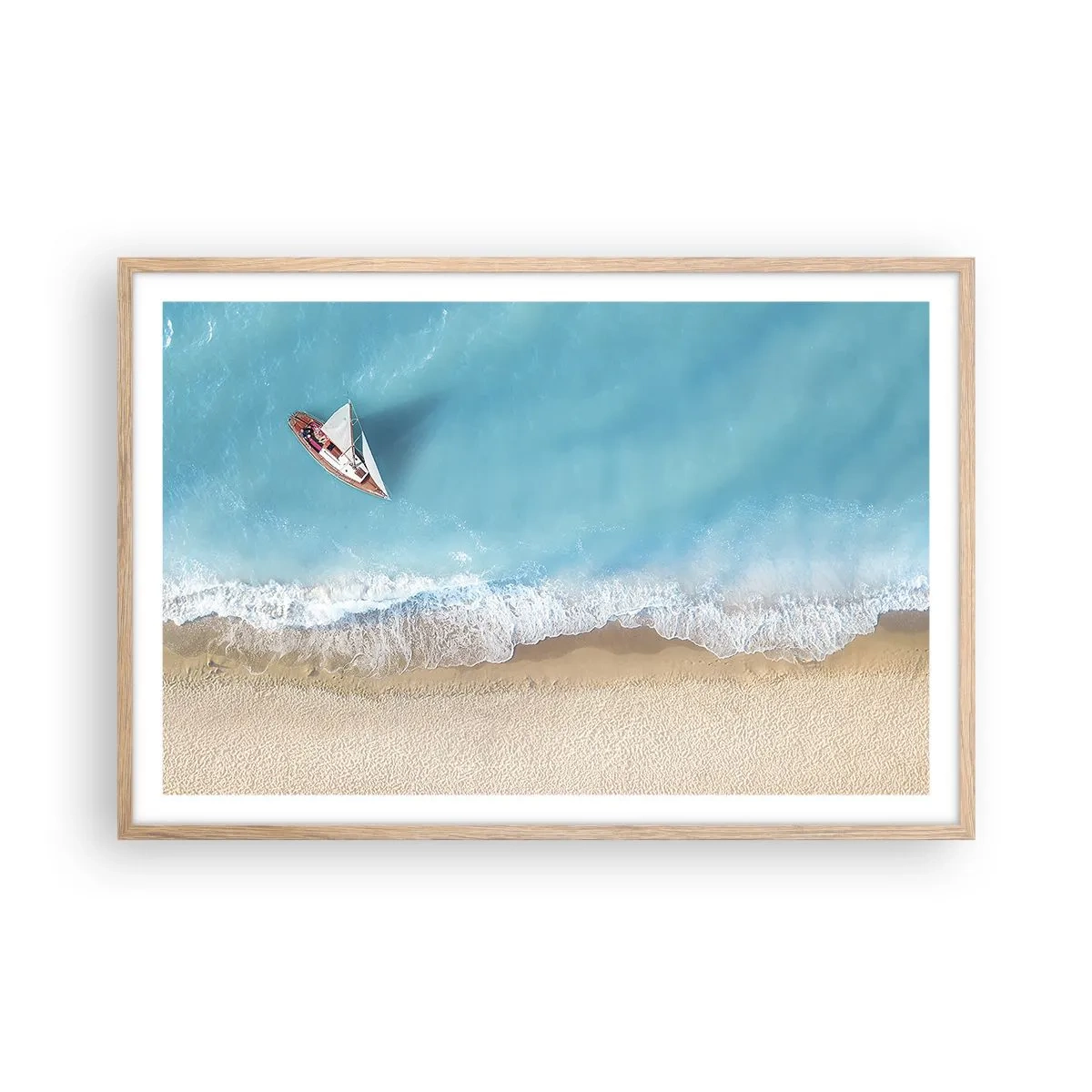 Poszter világos tölgy keretben - A kék és az arany határán - 91x61 cm