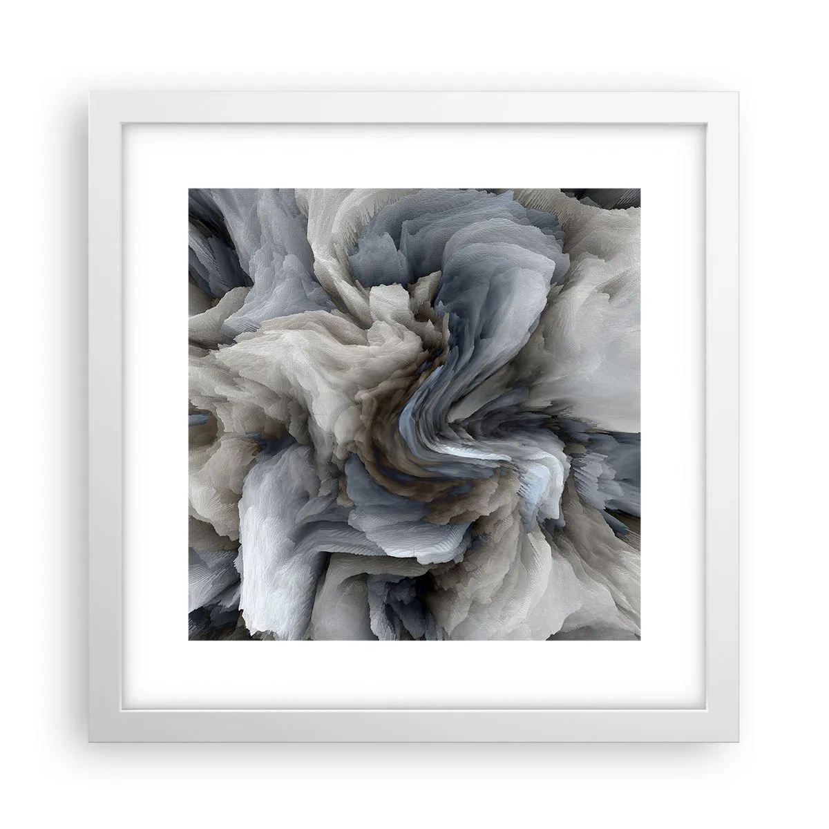 Poszter fekete keretben - Kő és virág - 30x30 cm