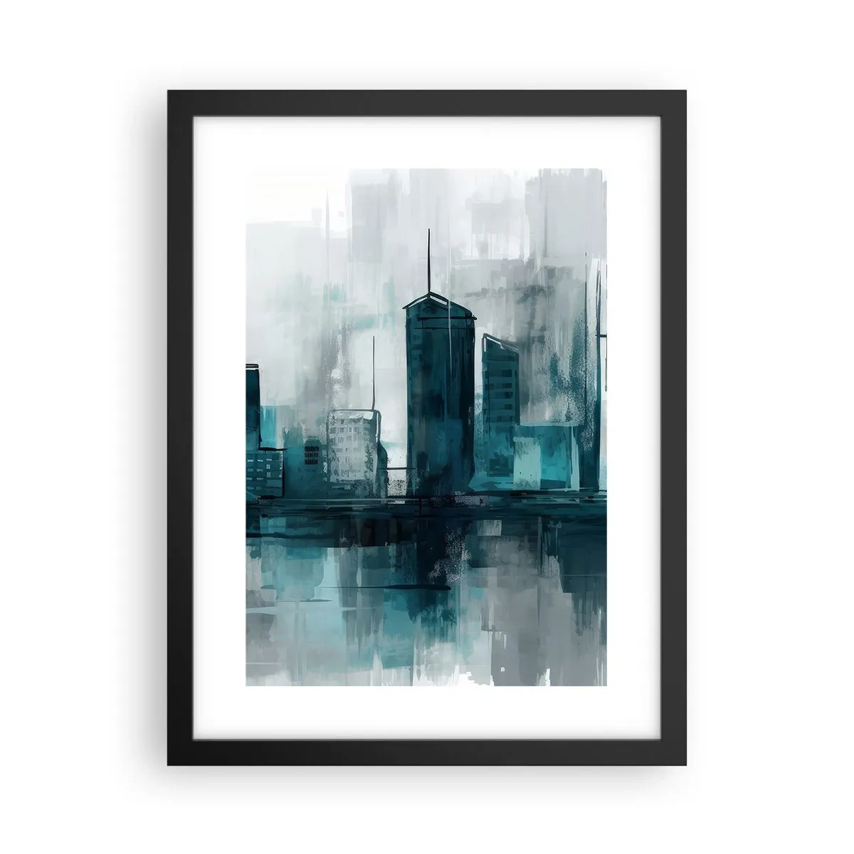 Poszter fehér keretben - Esőszínű város - 30x40 cm
