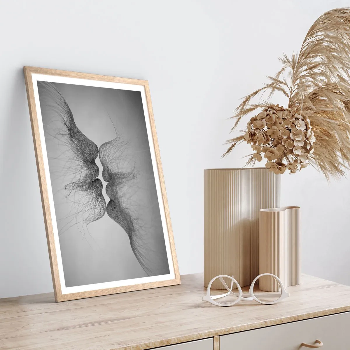 Poszter világos tölgy keretben - A szél csókja - 61x91 cm