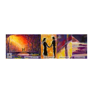 Fotótapéta Minta Premium Sand - Az ég is szereti őket - Absztrakció, Pár szerelmes, Tájkép - 100x30 cm