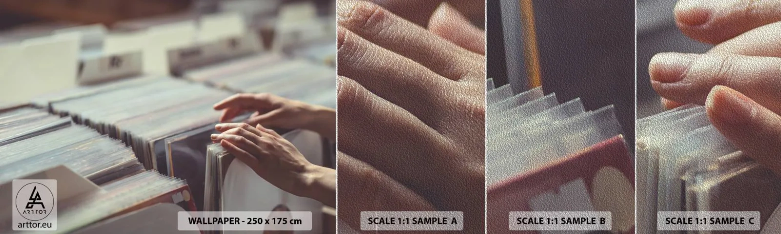 Fotótapéta Minta Premium Sand - Érzelmeket keresése - Vinyl, Zene, Zenebolt - 100x30 cm