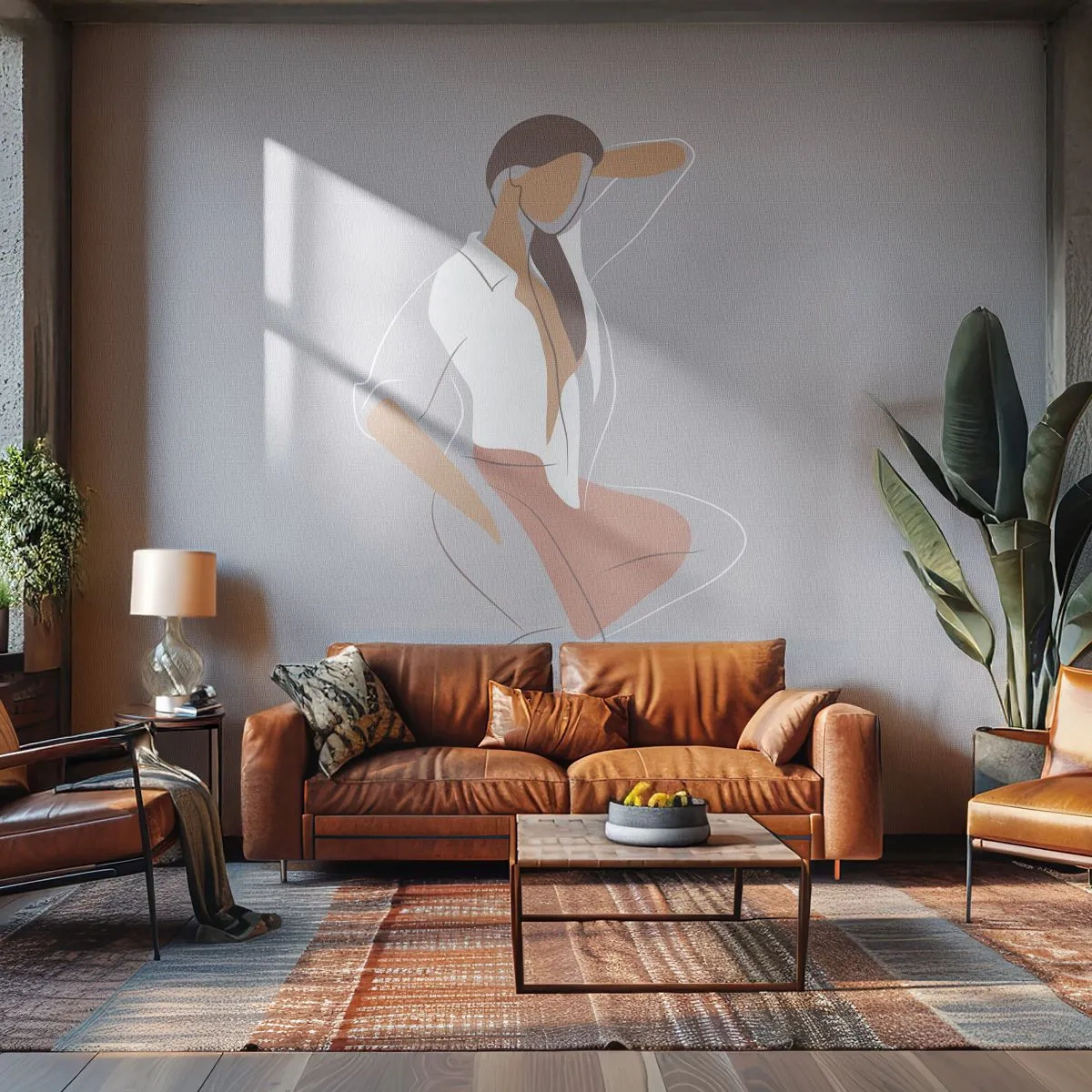 Fotótapéta Premium Canvas - Kecsesség kontúrja - Nő, Grafika, Modell - 350x256 cm