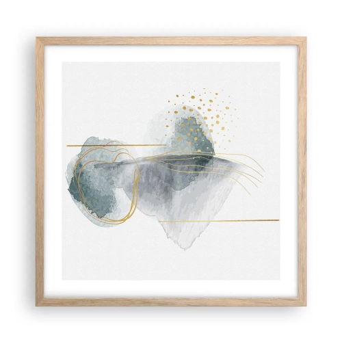 Poszter világos tölgy keretben - A szürkeség és az arany kapcsolatáról - 50x50 cm