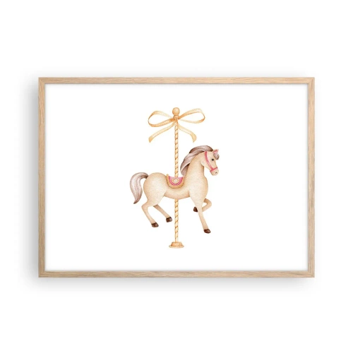 Poszter világos tölgy keretben - Kecses vágtával - 70x50 cm