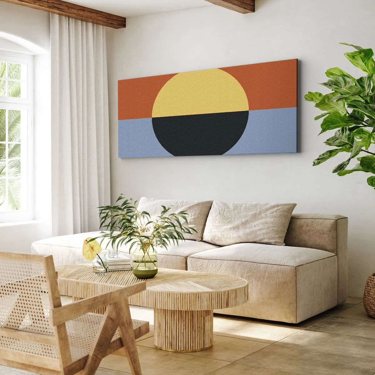 Vászonkép - A meleg és a hideg kompozíciója - 90x30 cm