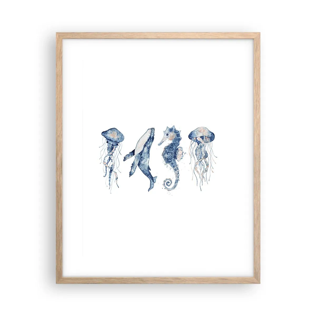 Poszter világos tölgy keretben - Tengeri csodák - 40x50 cm