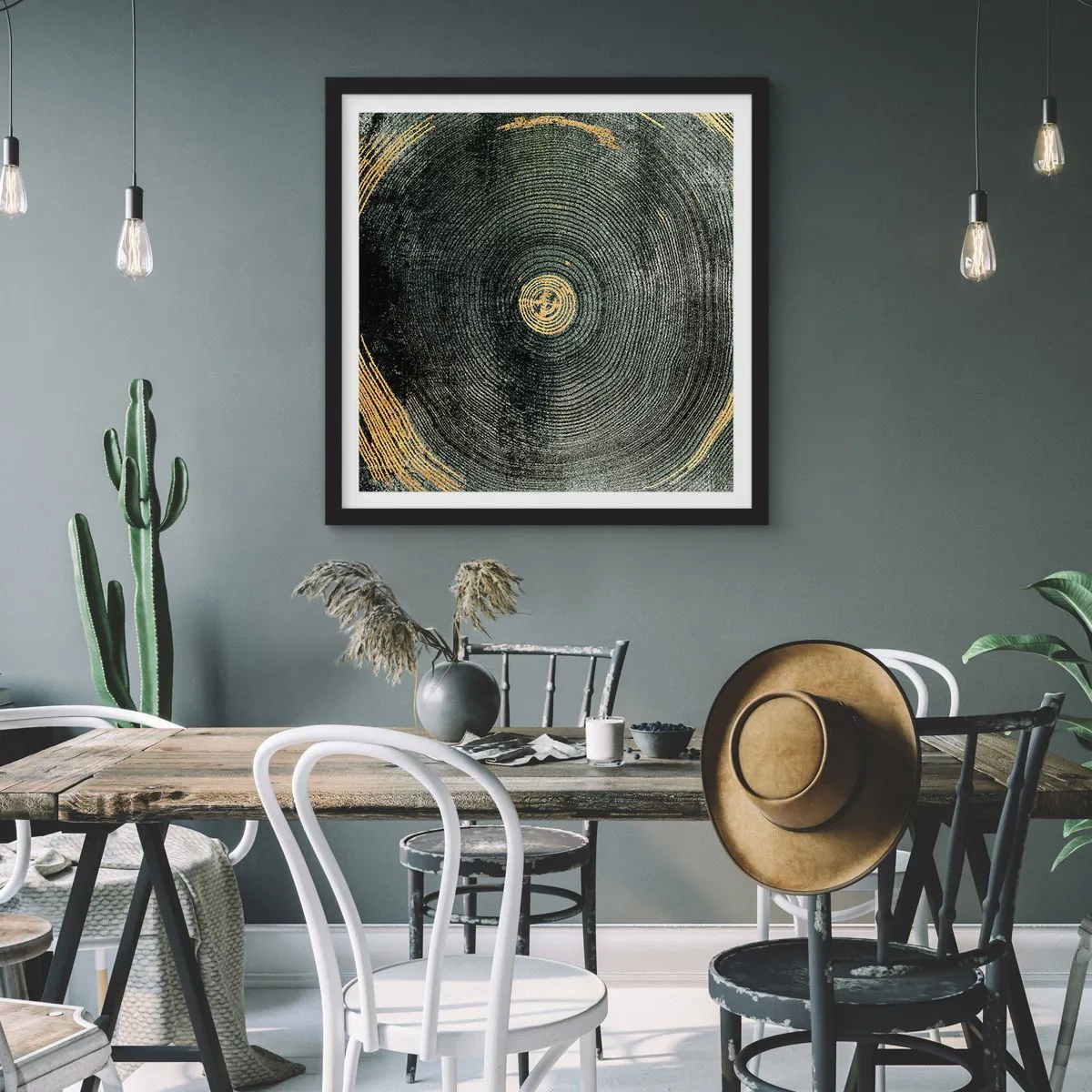 Poszter fehér keretben - Változás és időtartam - 60x60 cm