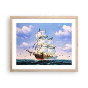 Poszter világos tölgy keretben - Büszkén a széllel - 50x40 cm