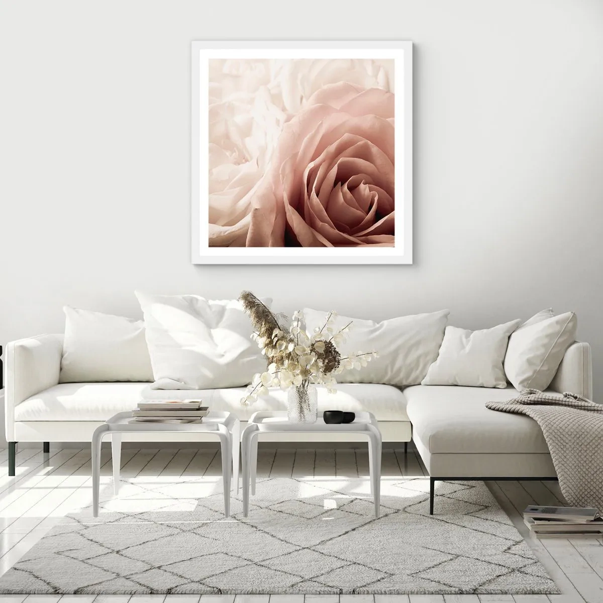 Poszter fekete keretben - Egy rózsa szívében - 50x50 cm