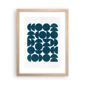 Poszter világos tölgy keretben - Körök és félkörök - 30x40 cm