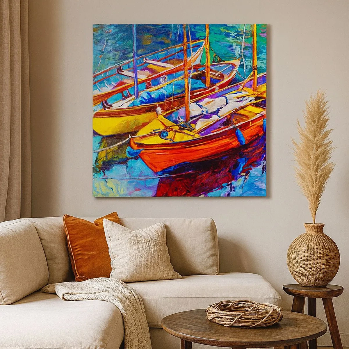 Vászonkép - Színektől sűrű vízen - 30x30 cm