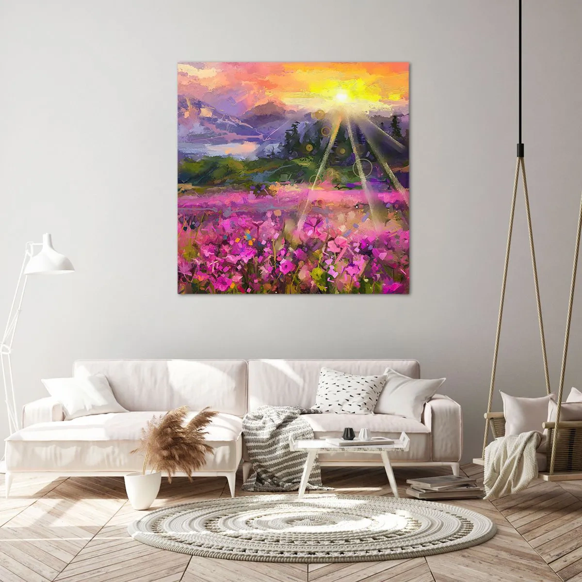 Vászonkép - A völgyben a nap védelme alatt - 60x60 cm