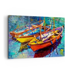 Vászonkép - Színektől sűrű vízen - 120x80 cm