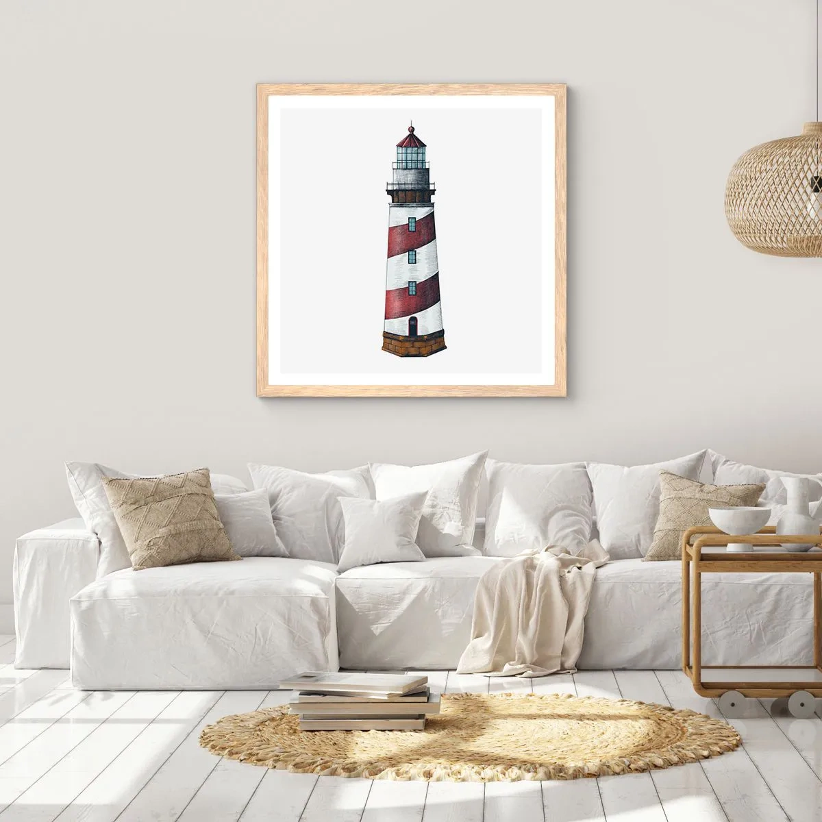 Poszter világos tölgy keretben - Mindig résen - 40x40 cm