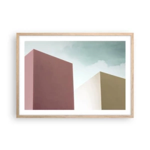 Poszter világos tölgy keretben - Egy napsütéses nyár geometriája - 70x50 cm