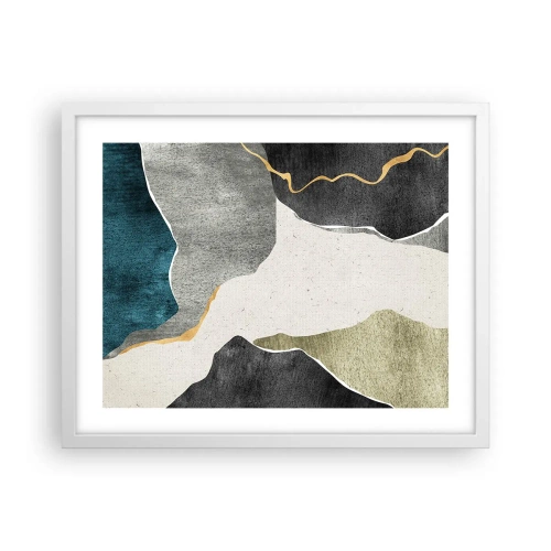 Poszter fekete keretben - Mozaik kompozíció aranyszállal - 50x40 cm