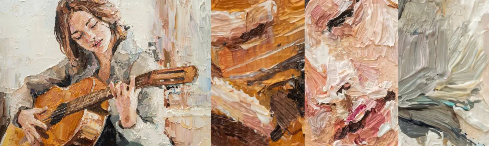 Fotótapéta Minta Standard Eco - Koncert gitárra és egy lány szívére - Gitár, Zene, Lány - 100x30 cm