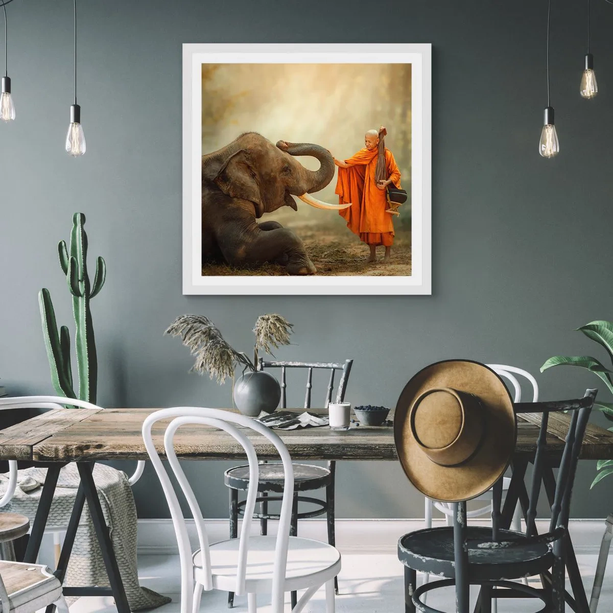 Poszter fekete keretben - Találkozás az utazáskor - 60x60 cm