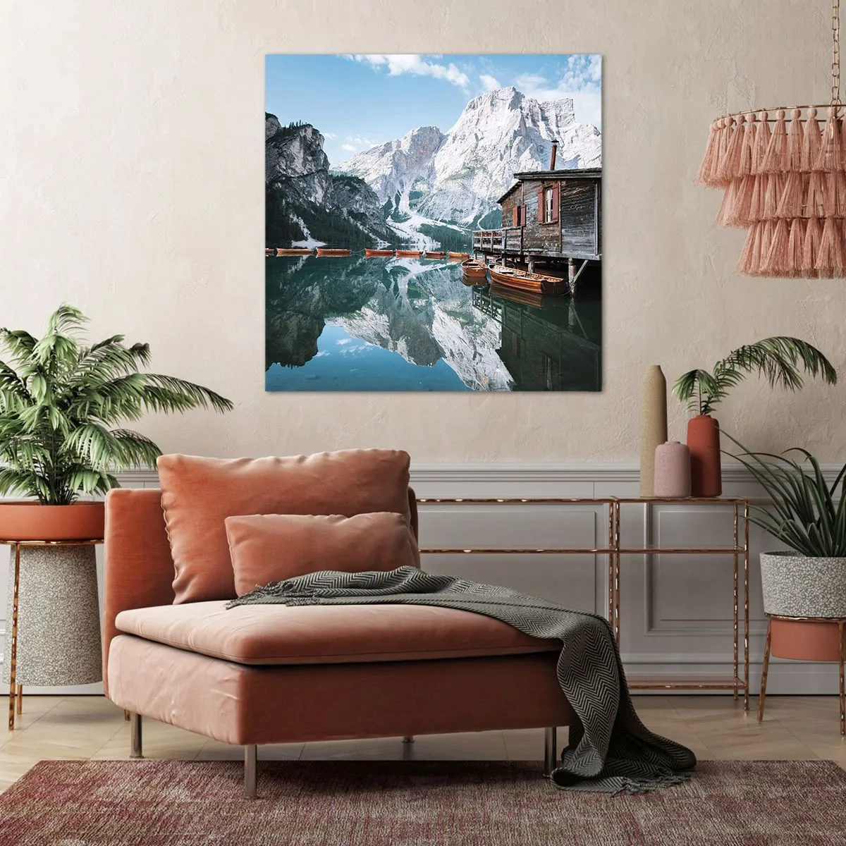 Vászonkép - Kristályos hegyi reggel - 70x70 cm