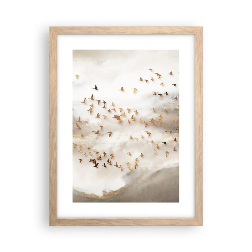 Poszter világos tölgy keretben - Itt az idő... - 30x40 cm