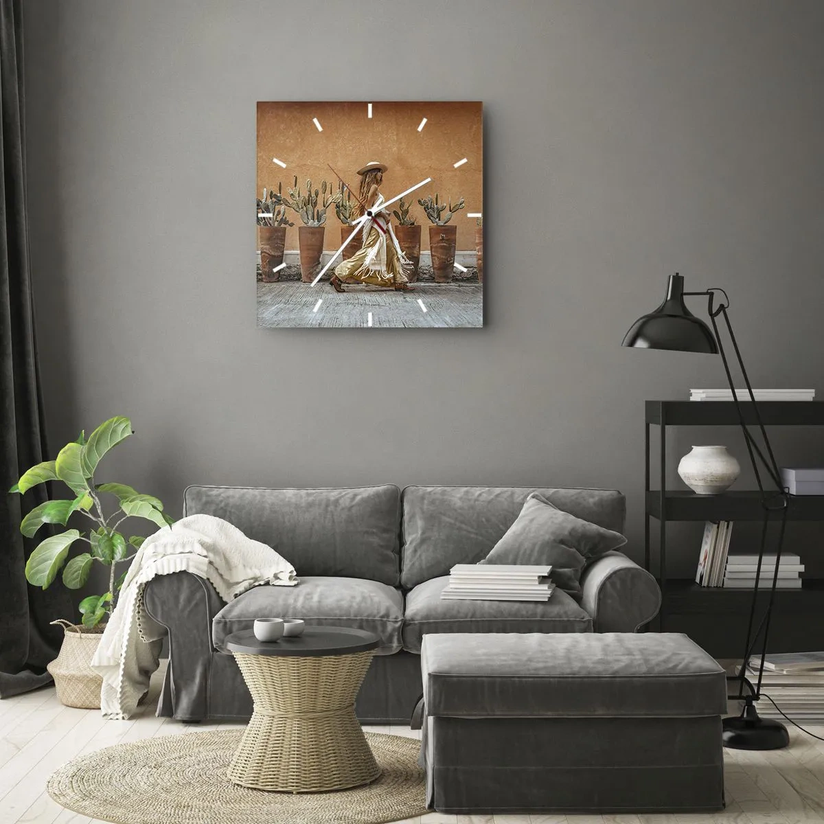 Falióra, Óra - Hippi stílusban - 30x30 cm