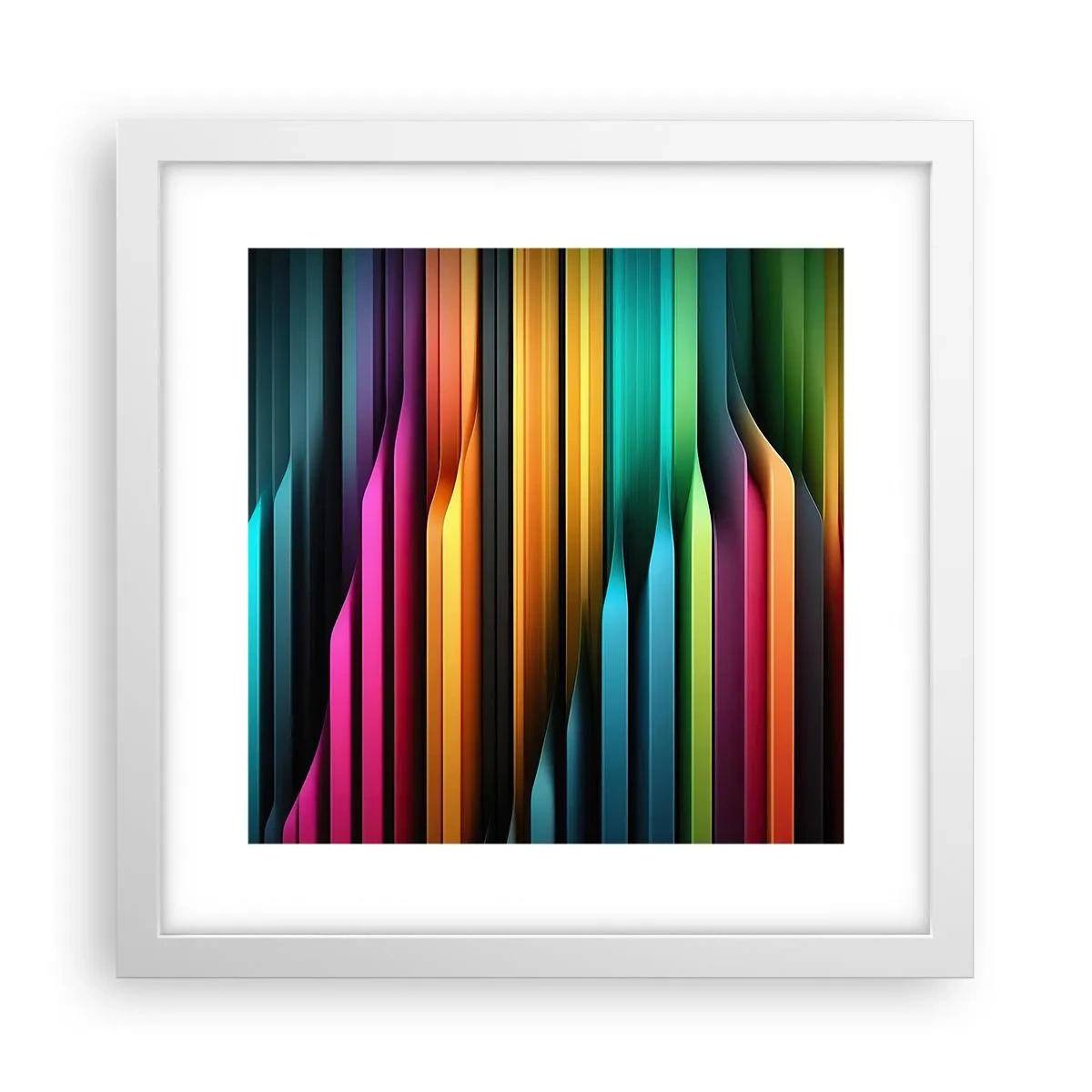 Poszter fekete keretben - Fényorgonák - 30x30 cm