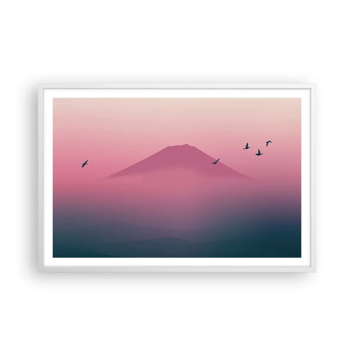 Poszter fekete keretben - Vándorok a felhők felett - 91x61 cm