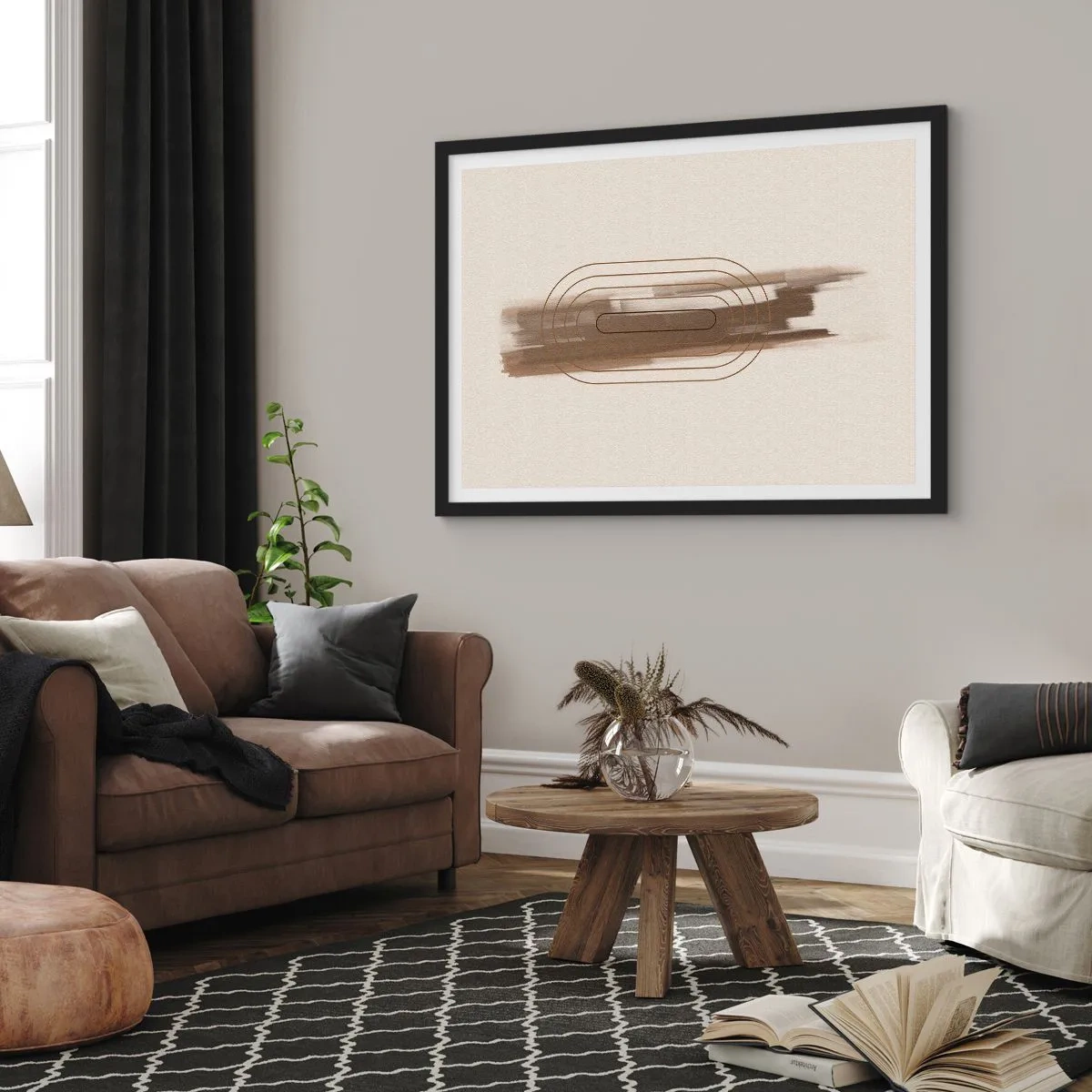 Poszter fehér keretben - Szürke fuvallat - 70x50 cm