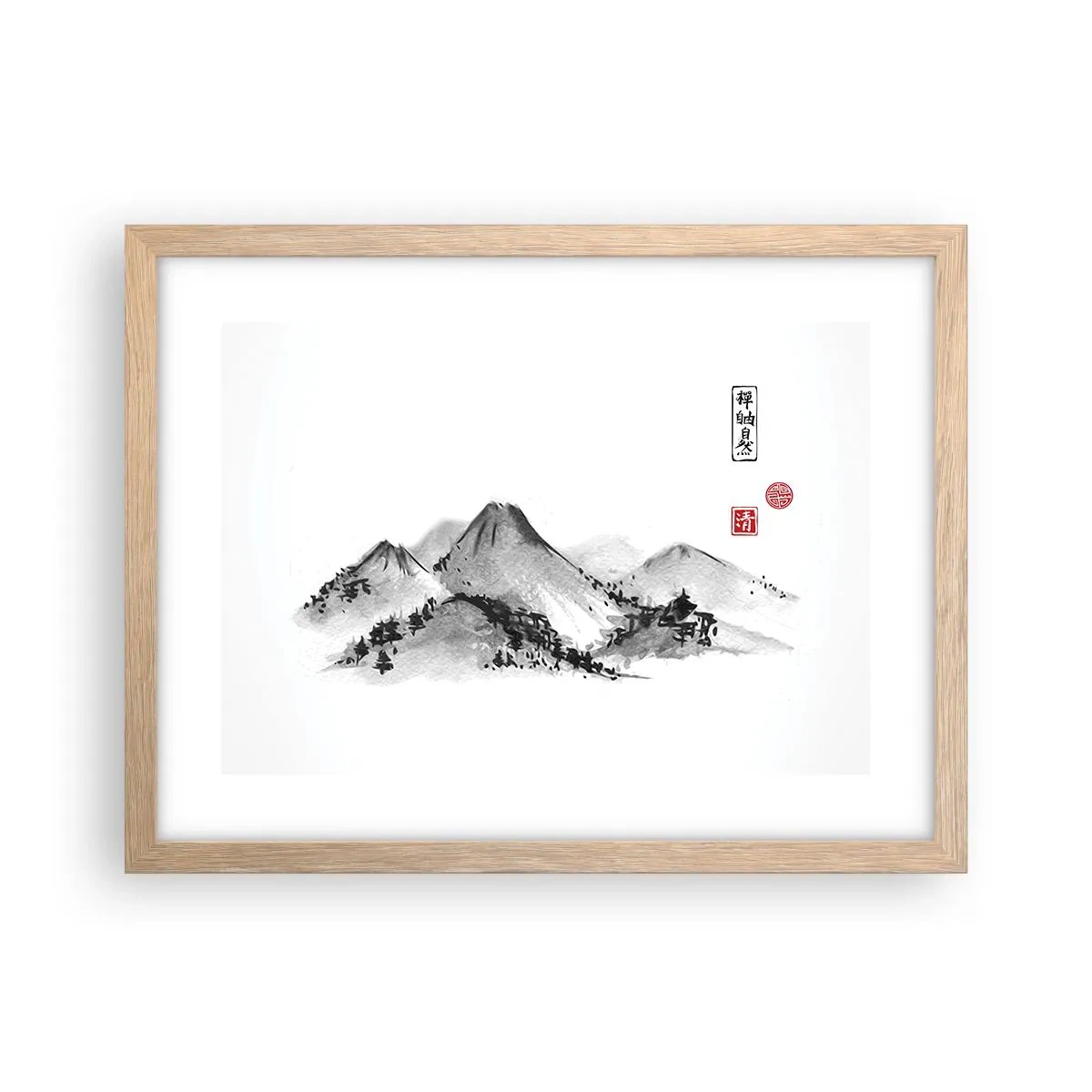 Poszter világos tölgy keretben - Messze a távoltól - 40x30 cm